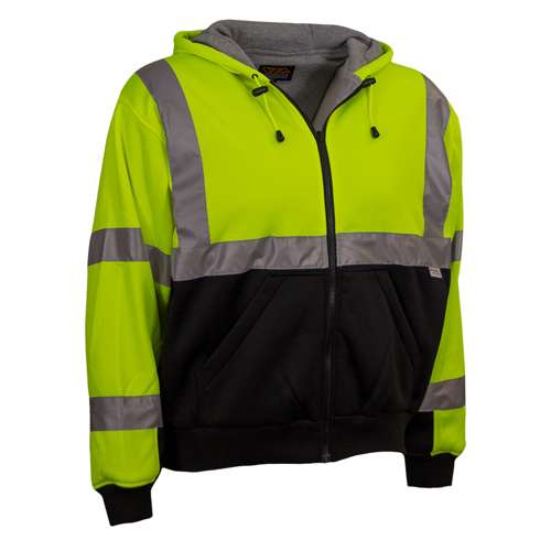 603ST ANSI Type R Class 3 Full Zip Hooded Sweatshirt with Black Bottom - Systems Gear