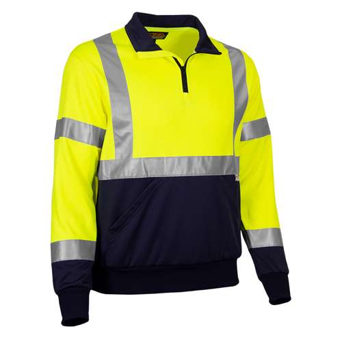 605GT ANSI Type R Class 3 Quarter-Zip Pullover Sweatshirt with Navy Bottom