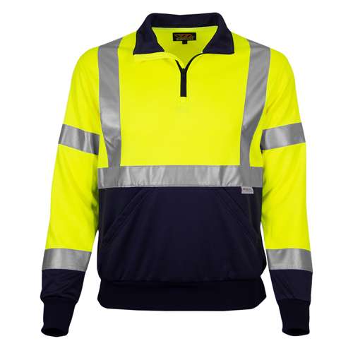 605GT ANSI Type R Class 3 Quarter-Zip Pullover Sweatshirt with Navy Bottom