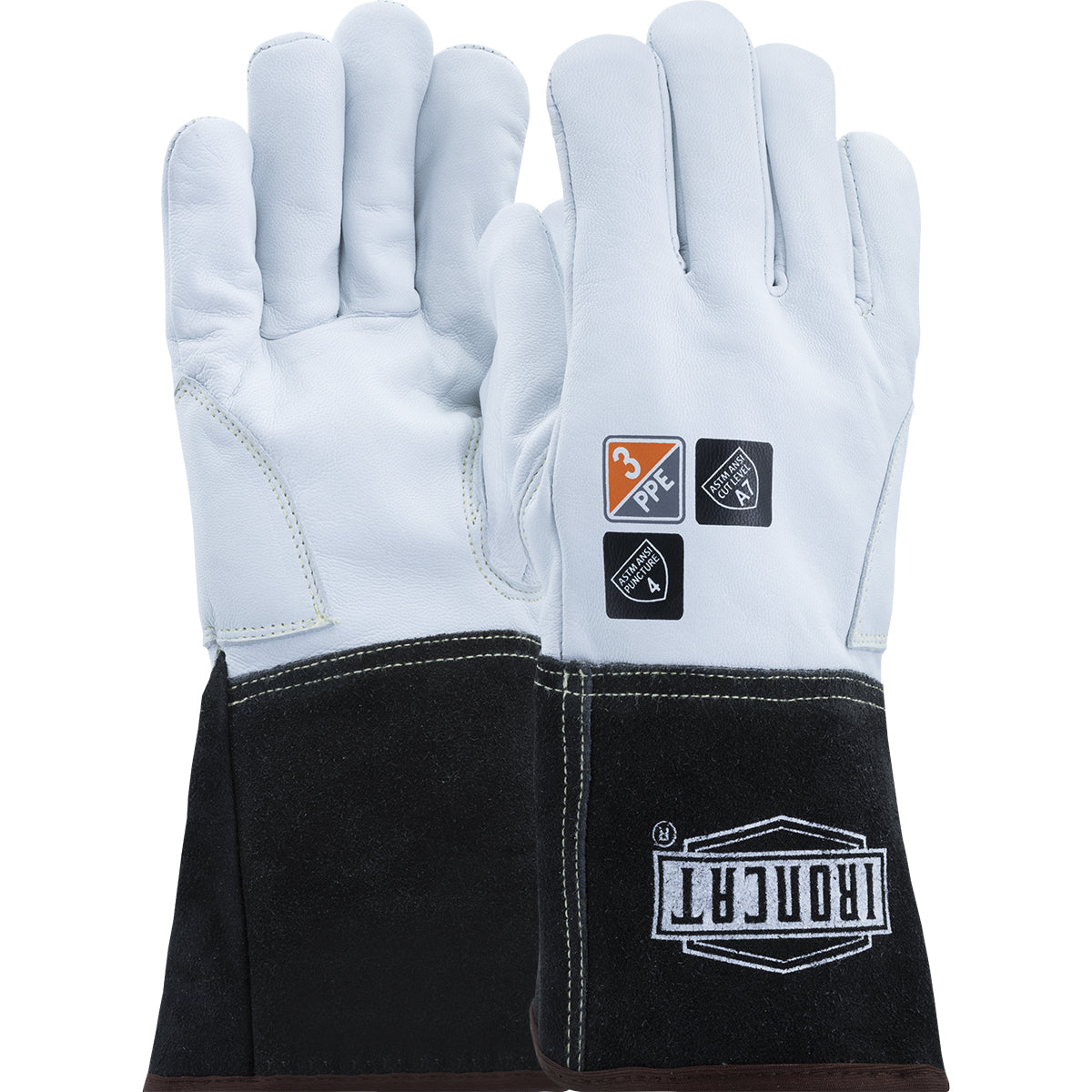 6147 AR Premium Kidskin Leather TIG Welder's Glove with Para-Aramid Cut Lining and Kevlar® Stitching - Gauntlet Cuff