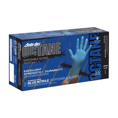 63-230PF Disposable Nitrile Glove, Powder Free with Textured Grip - 3 mil