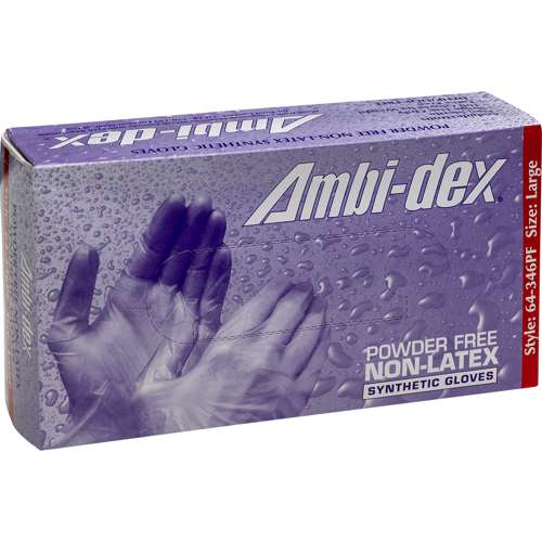 64-346PF Food Grade Disposable Non-Latex Synthetic Glove, Powder-Free with Smooth Grip - 4 Mil