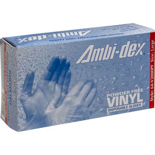 64-V2000PF Industrial Grade Disposable Vinyl Glove, Powder Free - 4 Mil