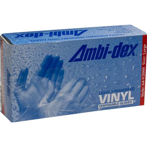 64-V2000 Industrial Grade Disposable Vinyl Glove, Powdered - 4 Mil