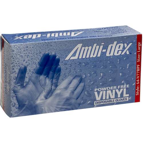 64-V77BPF Industrial Grade Disposable Vinyl Glove, Powder Free - 5 Mil
