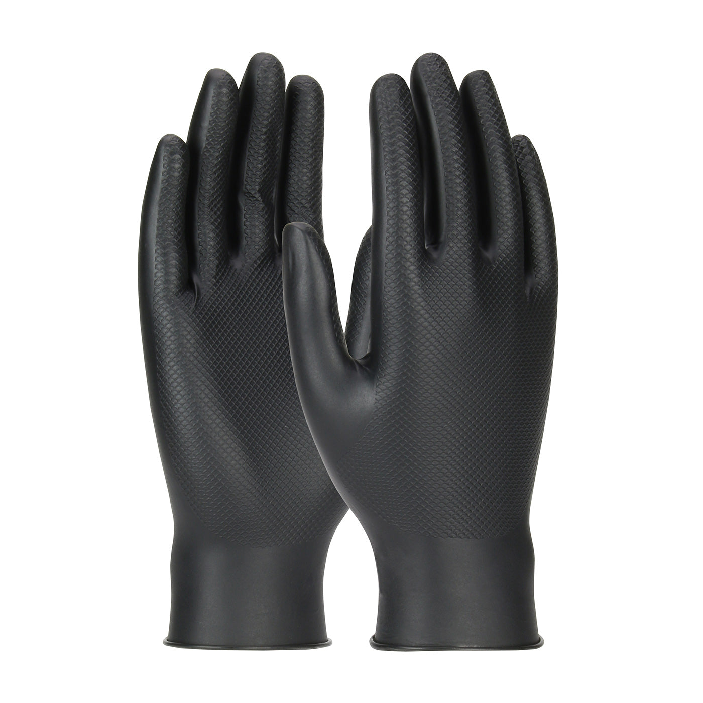 67-246 Extended Use Ambidextrous Nitrile Glove with Textured Fish Scale Grip - 6 Mil