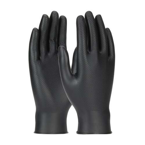 67-246 Extended Use Ambidextrous Nitrile Glove with Textured Fish Scale Grip - 6 Mil