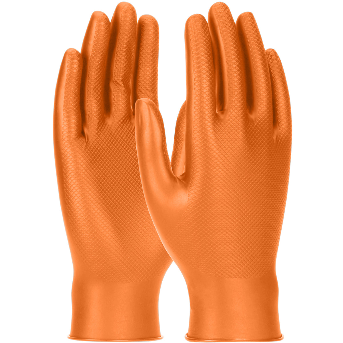 67-256 Extended Use Ambidextrous Nitrile Glove with Textured Fish Scale Grip - 6 Mil