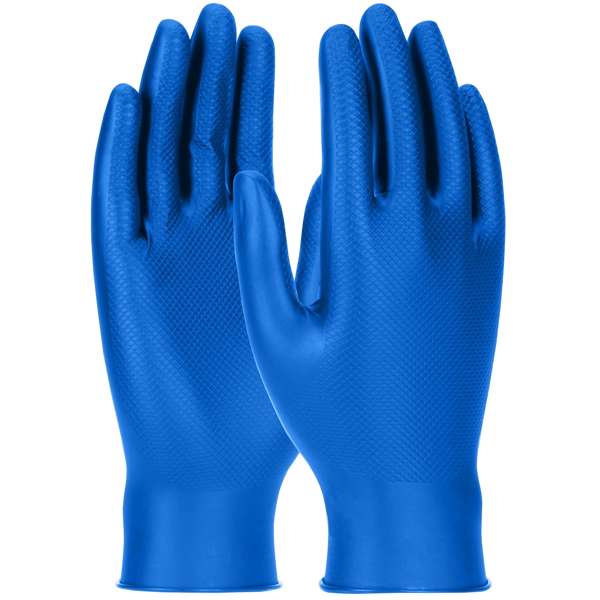 Extended Use Ambidextrous Nitrile Glove with Textured Fish Scale Grip - 4.5 Mil