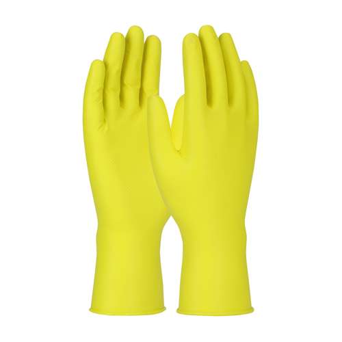 67-306 Extended Use Ambidextrous Nitrile Glove with Textured Fish Scale Grip - 6 Mil