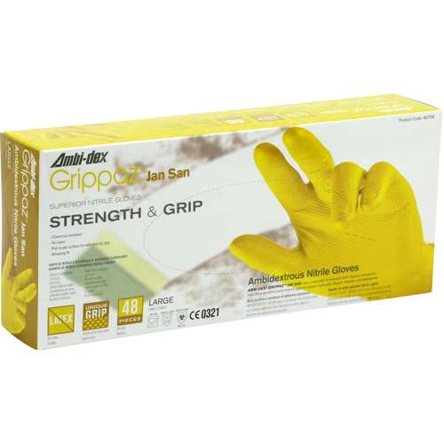 67-306 Extended Use Ambidextrous Nitrile Glove with Textured Fish Scale Grip - 6 Mil