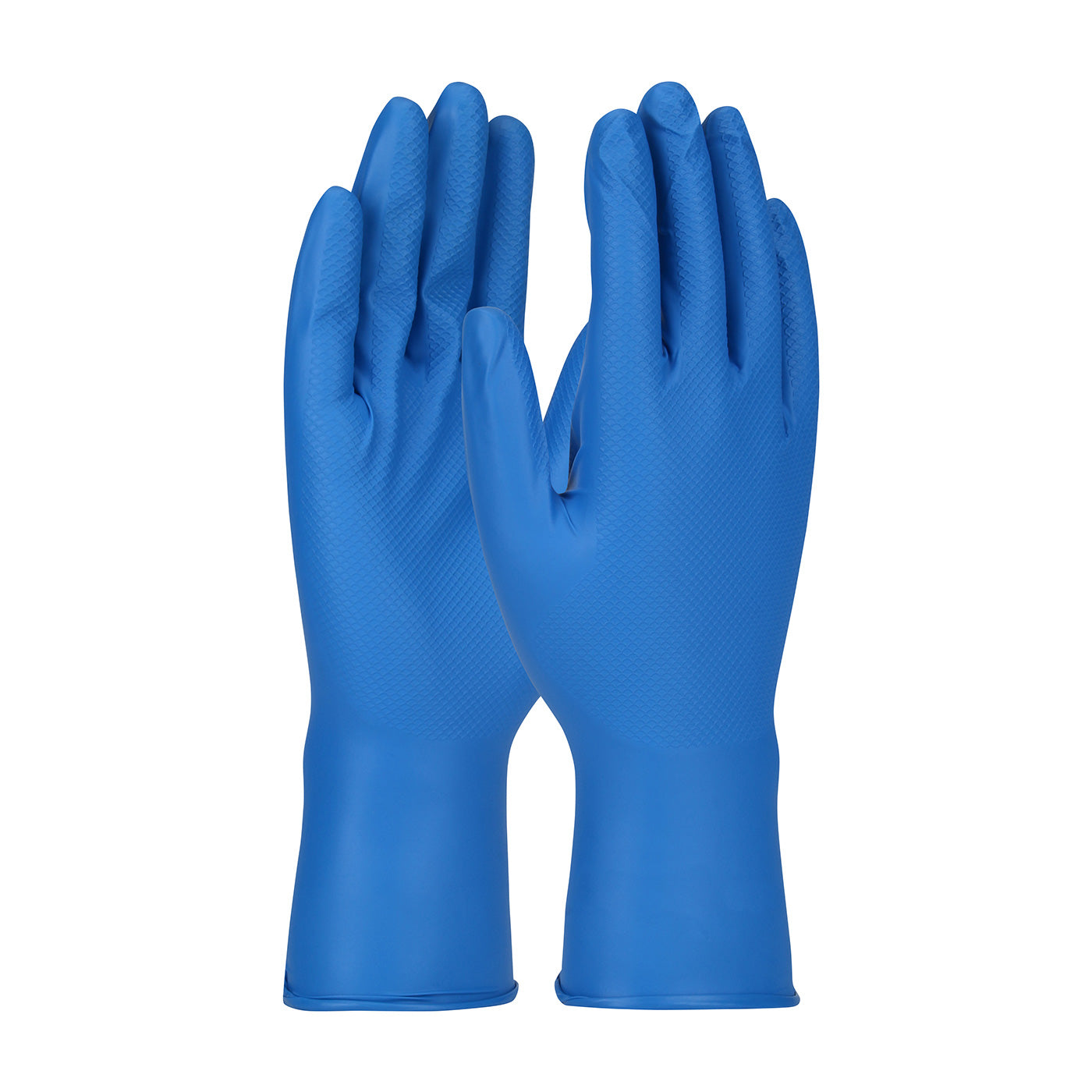 67-308 Extended Use Ambidextrous Nitrile Glove with Textured Fish Scale Grip - 8 Mil - Bagged