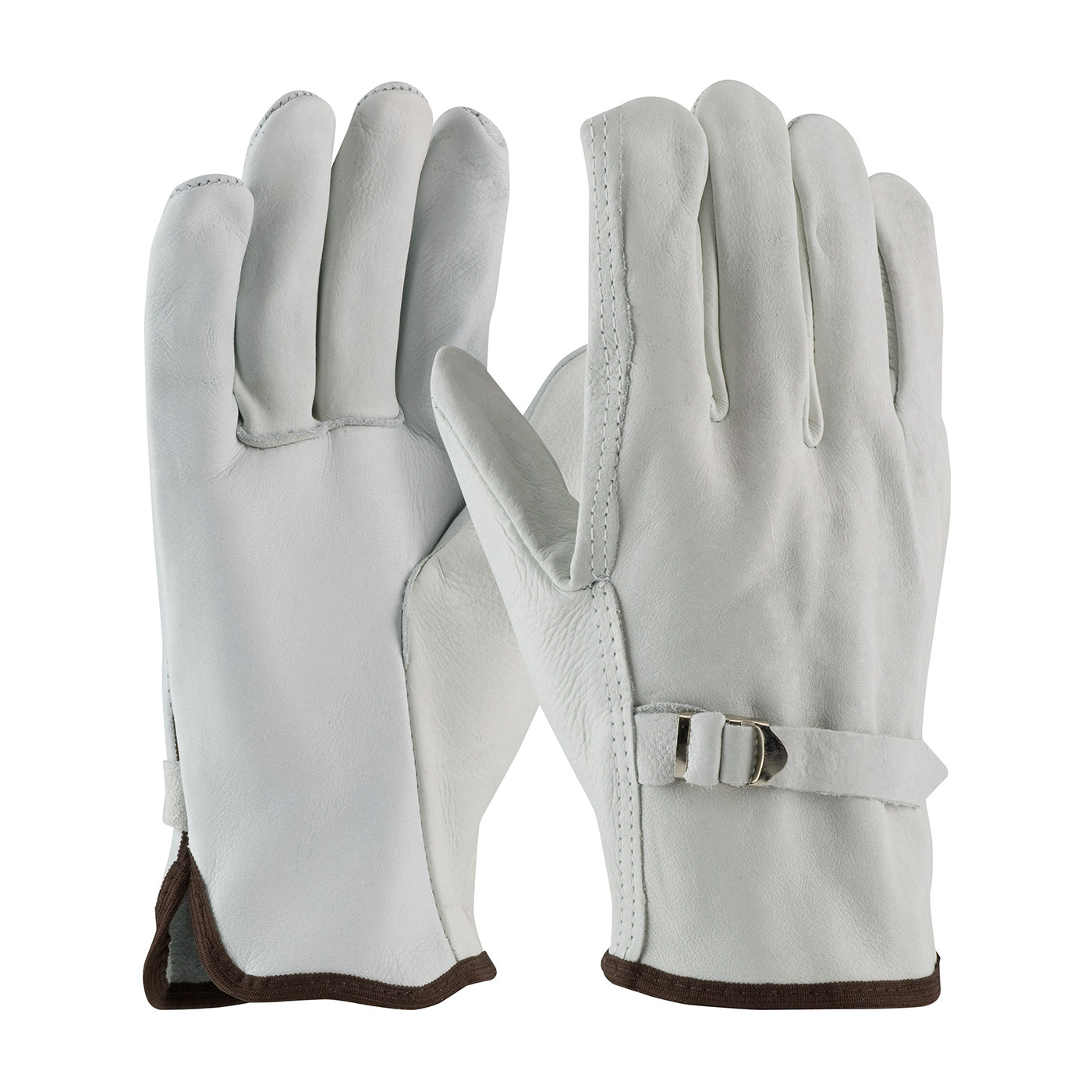68-158 Superior Grade Top Grain Cowhide Leather Drivers Glove with Pull Strap Closure - Straight Thumb
