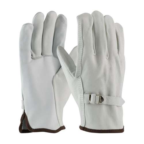 68-158 Superior Grade Top Grain Cowhide Leather Drivers Glove with Pull Strap Closure - Straight Thumb