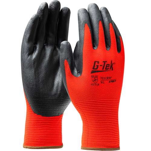 701CRNF Economy Seamless Knit Nylon Glove with Nitrile Coated Foam Grip on Palm & Fingers - 15 Gauge