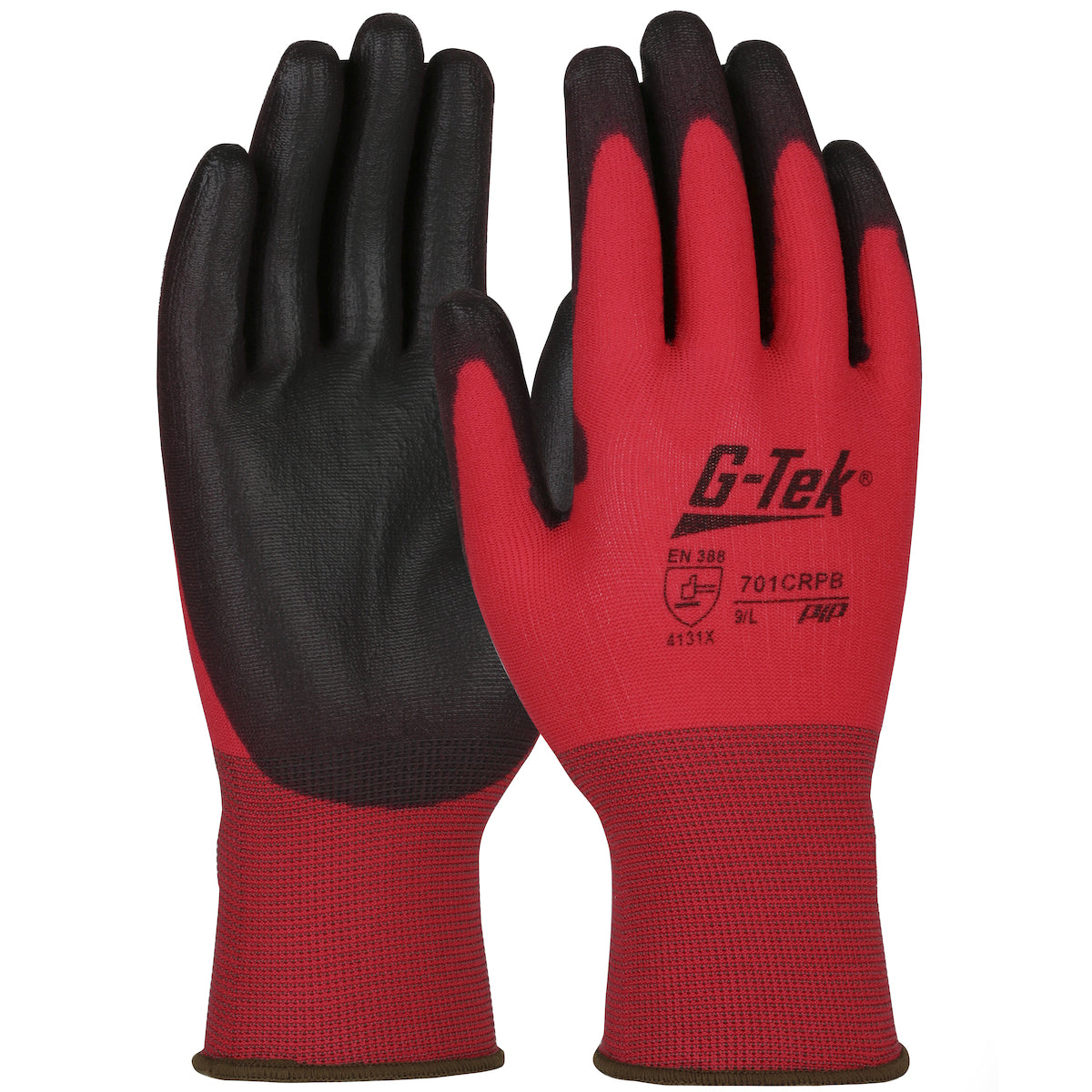 701CRPB Seamless Knit Nylon Glove with Polyurethane Coated Smooth Grip on Palm & Fingers - 15 Gauge