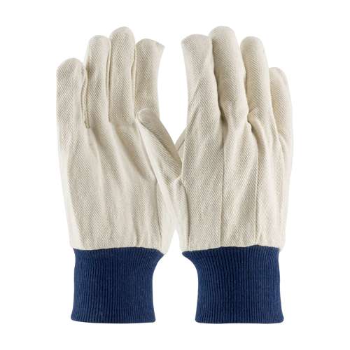 710BKWK Economy Grade Polyester/Cotton Canvas Single Palm Glove - Blue Knit Wrist