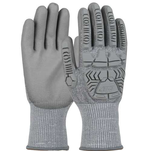 710HGUB Seamless Knit HPPE Blended Glove with Impact Protection and Polyurethane Coated Palm & Fingers