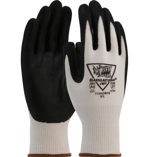713HGWFN Seamless Knit Polykor Blended Glove with Foam Nitrile Coated Grip on Palm & Fingers