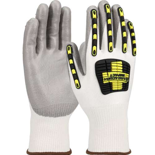 713HGWUB Seamless Knit HPPE Blended Glove with Impact Protection and Polyurethane Coated Palm & Fingers