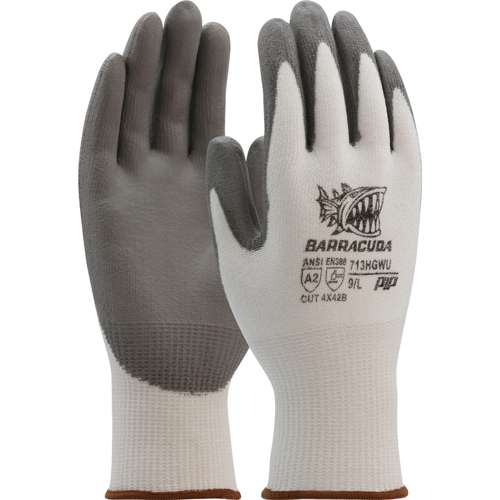 713HGWU Seamless Knit Polykor Blended Glove with Polyurethane Coated Flat Grip on Palm & Fingers