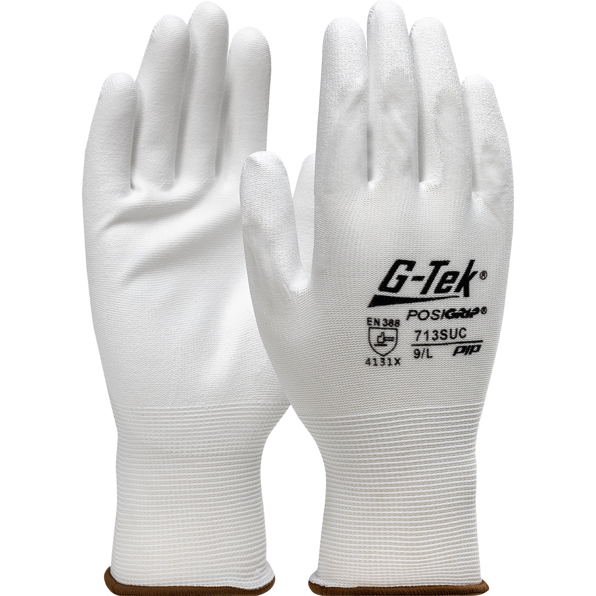 Seamless Knit Nylon Glove with Polyurethane Coated Flat Grip on Palm & Fingers