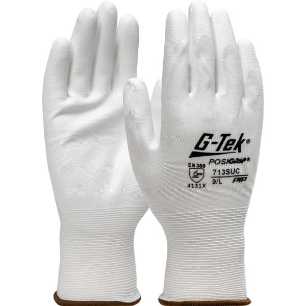 Seamless Knit Nylon Glove with Polyurethane Coated Flat Grip on Palm & Fingers