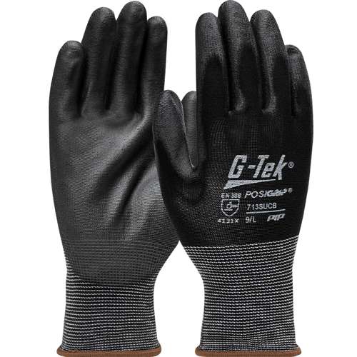 713SUCB Seamless Knit Nylon Glove with Polyurethane Coated Flat Grip on Palm & Fingers