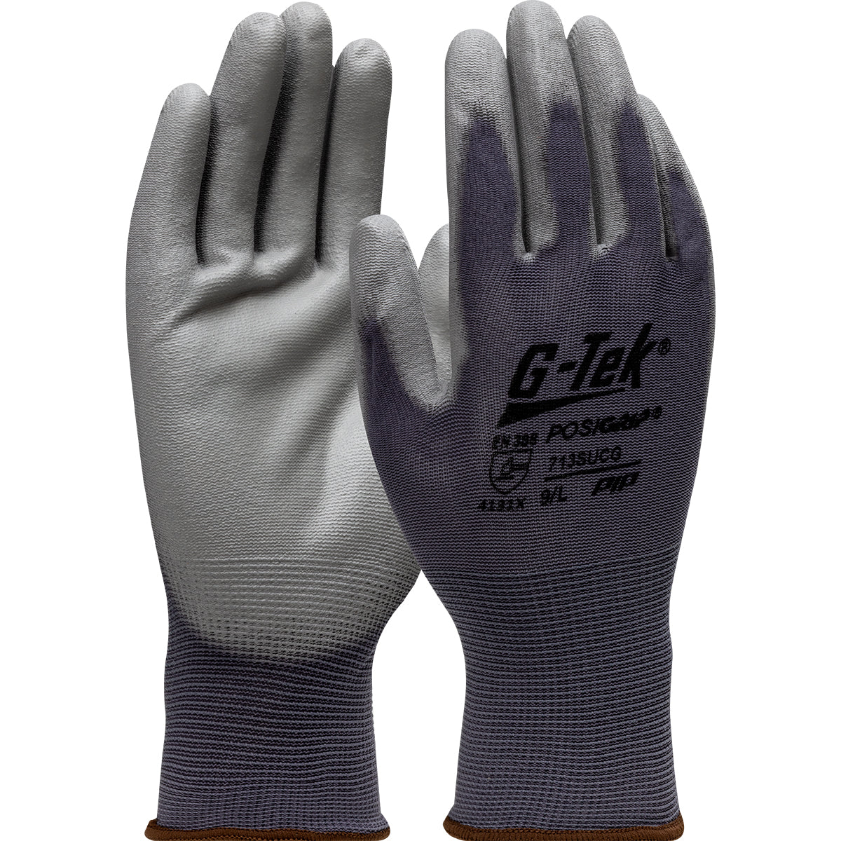 Seamless Knit Nylon Glove with Polyurethane Coated Flat Grip on Palm & Fingers