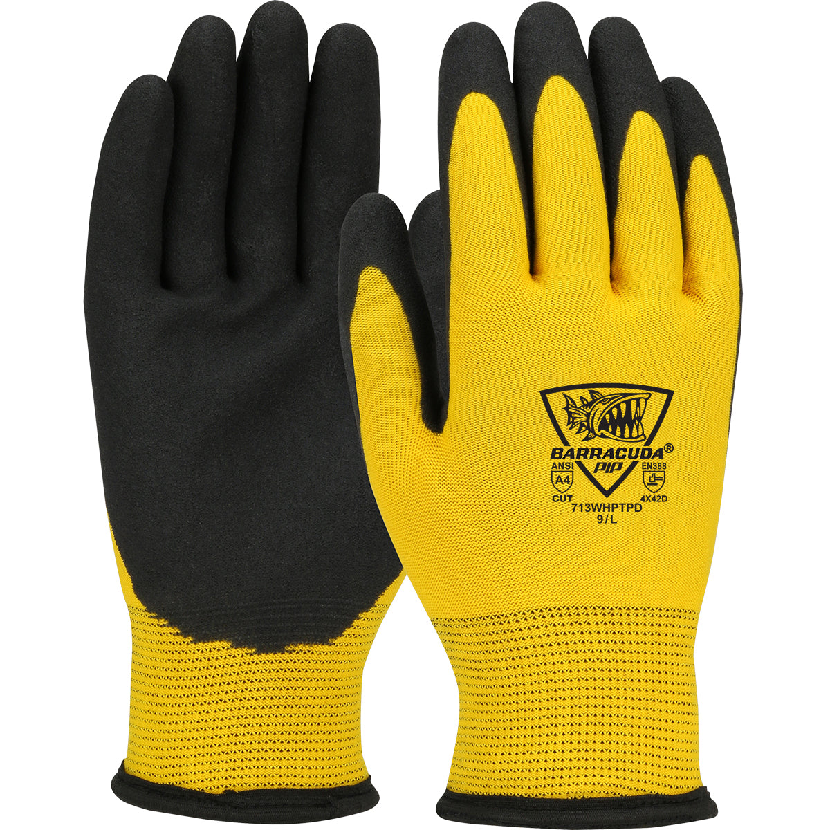 Seamless Knit HPPE/Nylon Glove with Acrylic Lining and PVC Foam Grip on Palm & Fingers