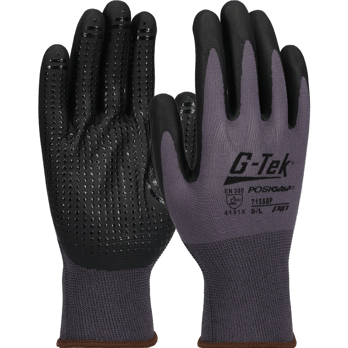 Seamless Knit Nylon Glove with Nitrile Coated Foam Grip on Palm & Fingers - Micro Dot Palm - 15 Gauge