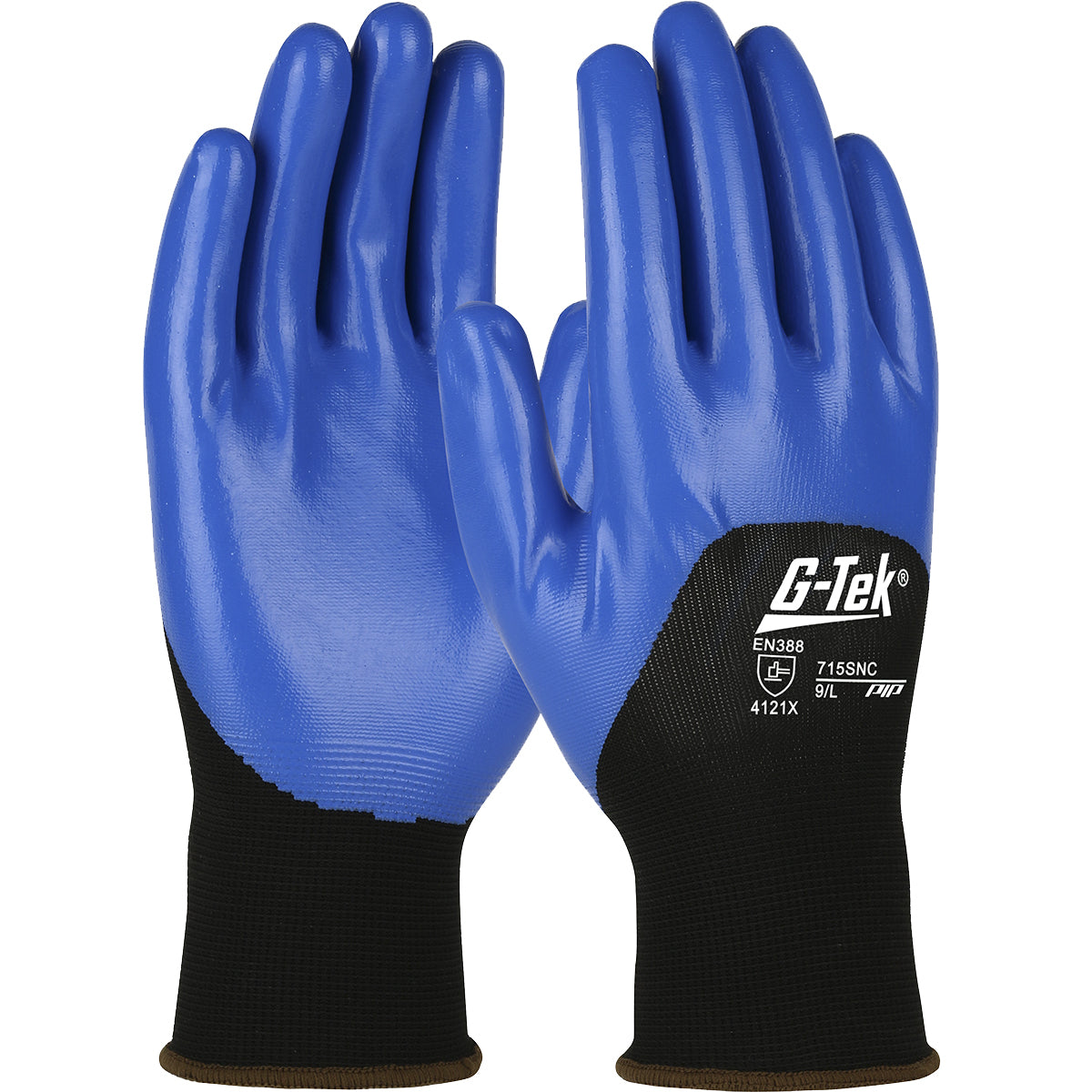 715SNC Economy Seamless Knit Nylon Glove with Nitrile Coated Smooth Grip on Palm, Fingers & Knuckles - 15 Gauge