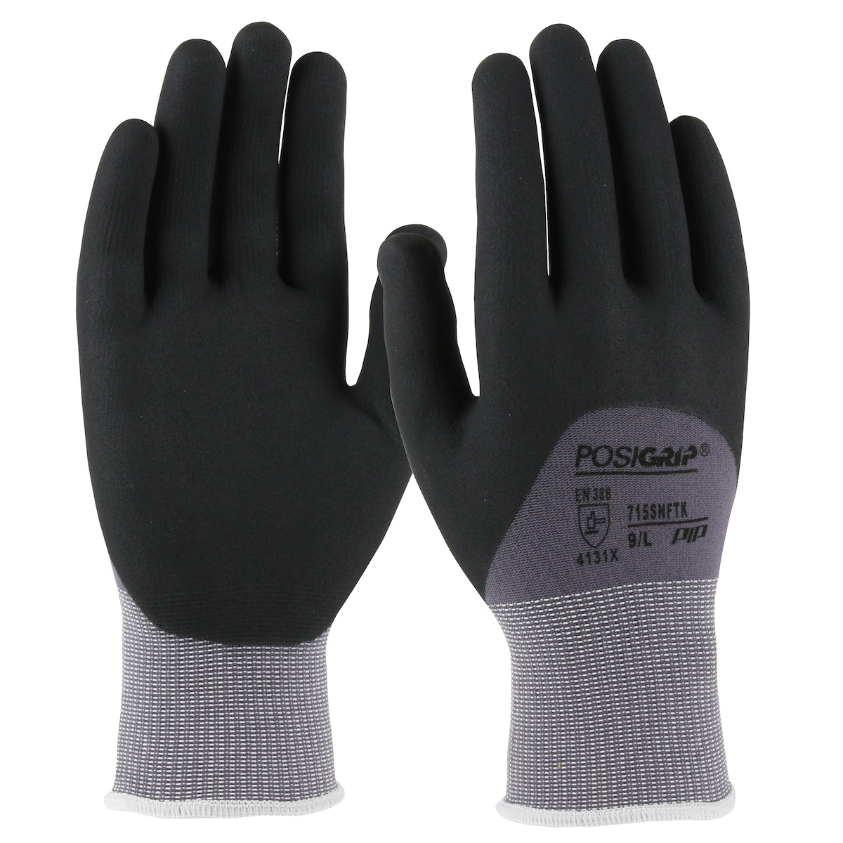 715SNFTK Seamless Knit Nylon/Spandex Glove with Nitrile Coated Foam Grip on Palm, Fingers & Knuckles - 15 Gauge