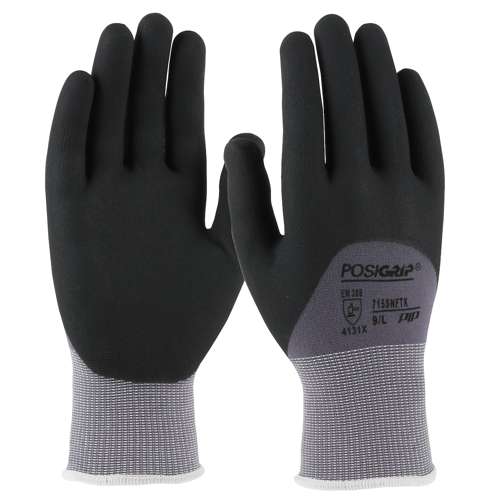 715SNFTK Seamless Knit Nylon/Spandex Glove with Nitrile Coated Foam Grip on Palm, Fingers & Knuckles - 15 Gauge