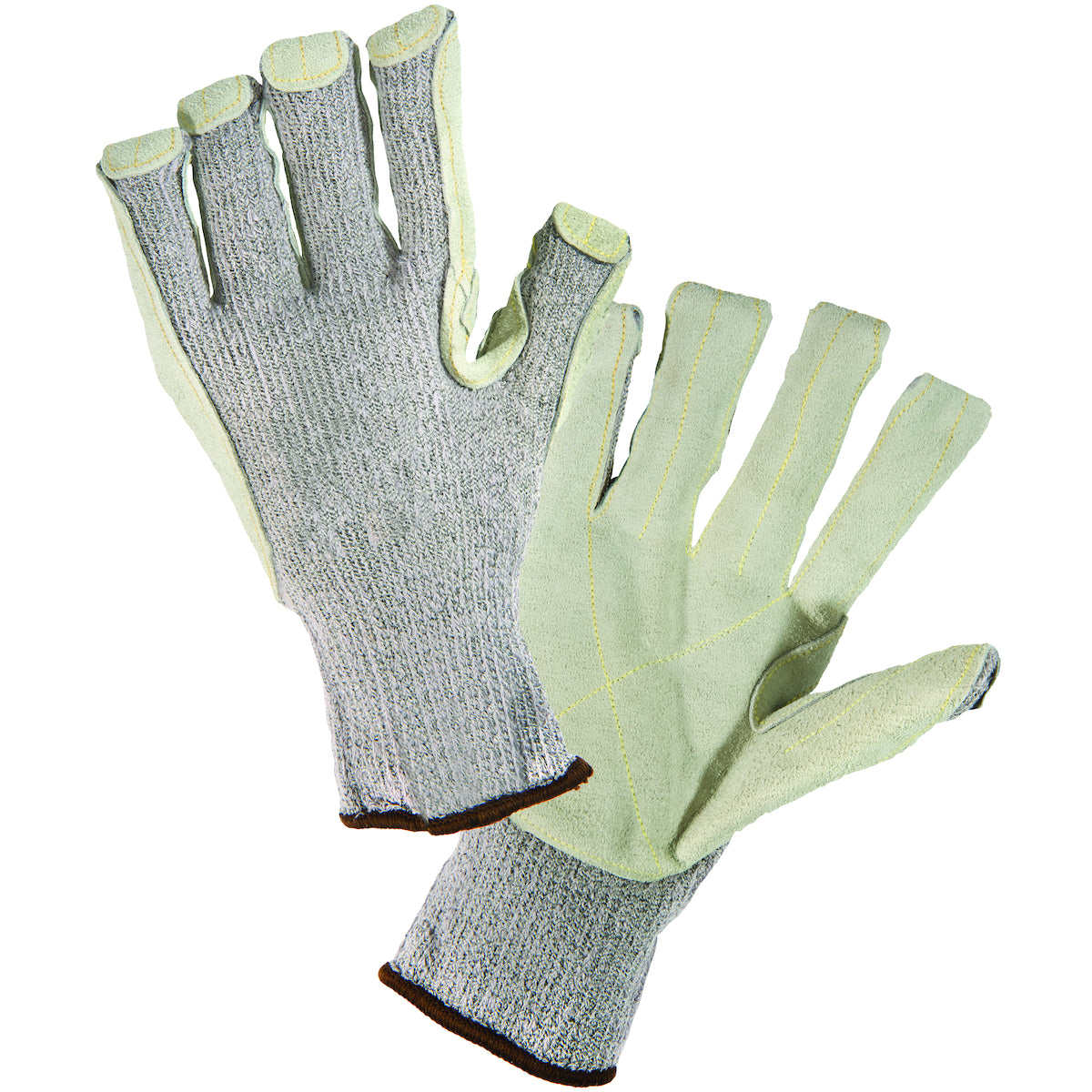 730TGLP Seamless Knit HPPE Blend Glove with Split Cowhide Leather Palm and DuPont™ Kevlar® Stitching - Knit Wrist