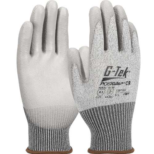 730TGU Seamless Knit PolyKor® Blended Glove with Polyurethane Coated Flat Grip on Palm & Fingers