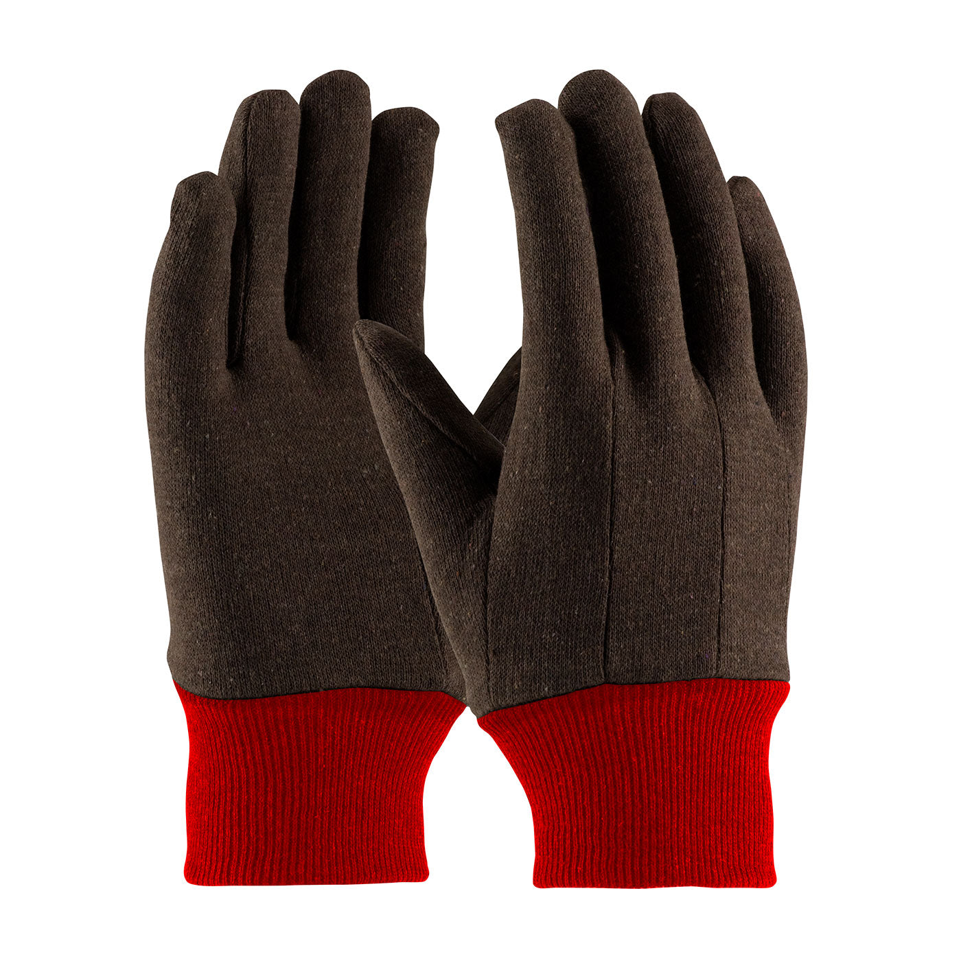 750RKW Regular Weight Polyester/Cotton Jersey Glove with Fleece Lining - Red Knit Wrist