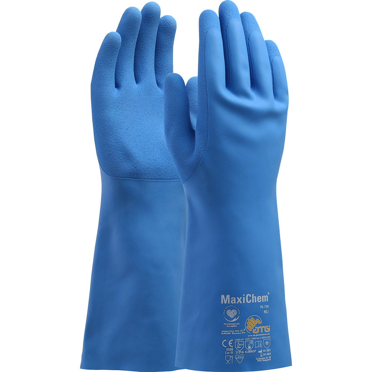 76-730 Latex Blend Coated Glove with Nylon / Elastane Liner and Non-Slip Grip on Palm & Fingers – 14"