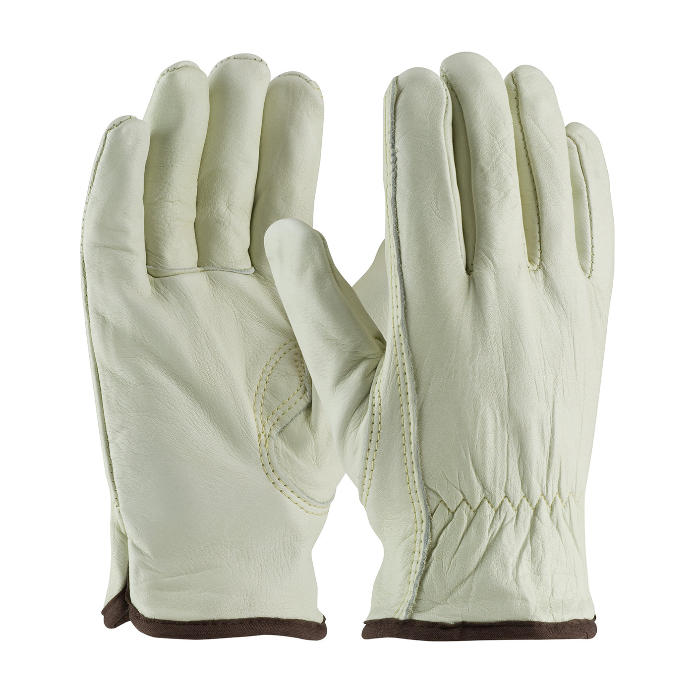 77-265 Economy Top Grain Cowhide Leather Drivers Glove with Natural Thermal Lining - Keystone Thumb