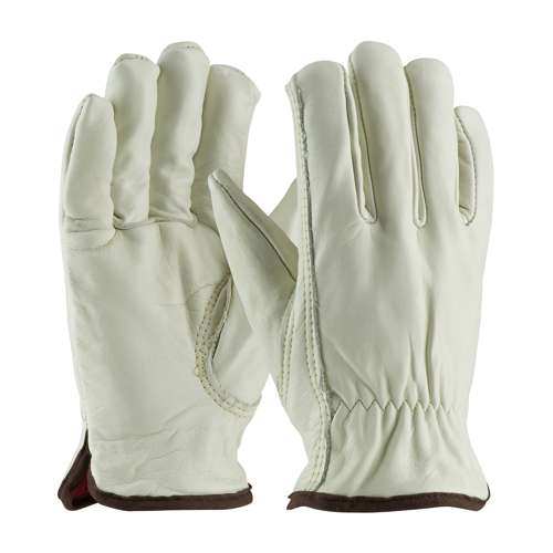 77-268 Top Grain Cowhide Leather Drivers Glove with Red Foam Lining - Keystone Thumb