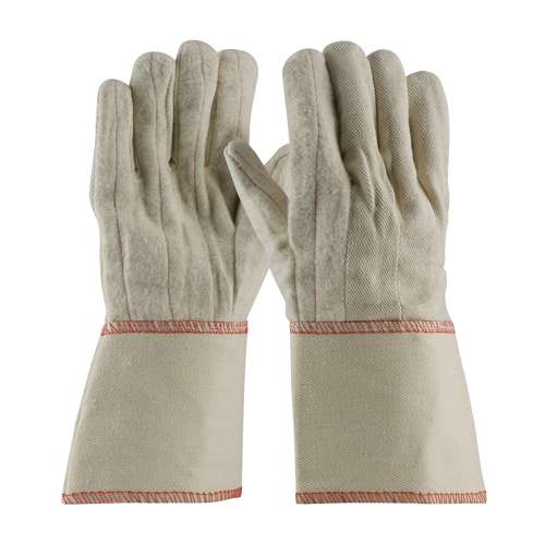 7900G Standard Weight Cotton/Poly Hot Mill Glove with Gauntlet Cuff  - 24 oz.