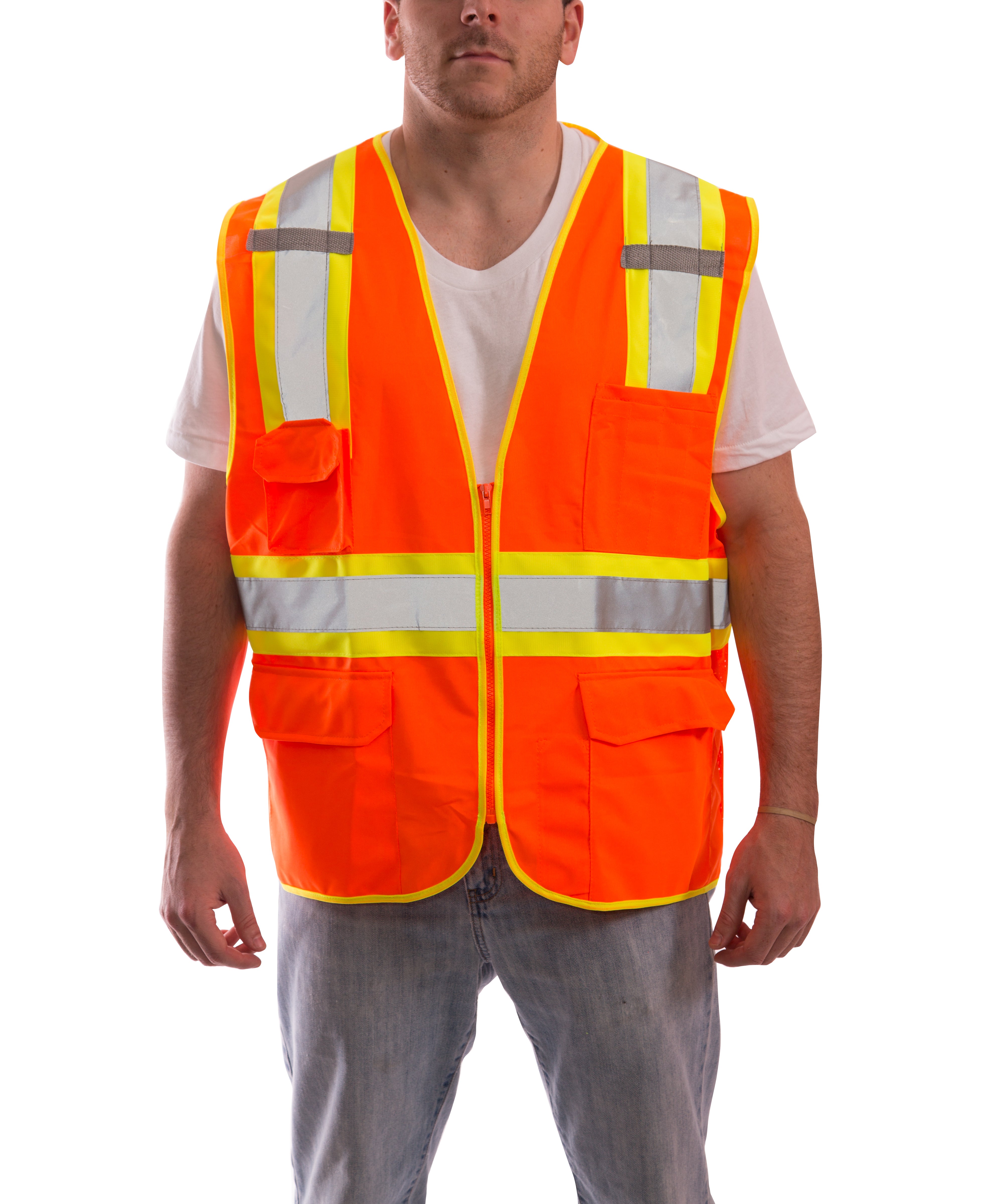 V73859 Job Sight Class 2 Two-Tone Surveyor Vest
