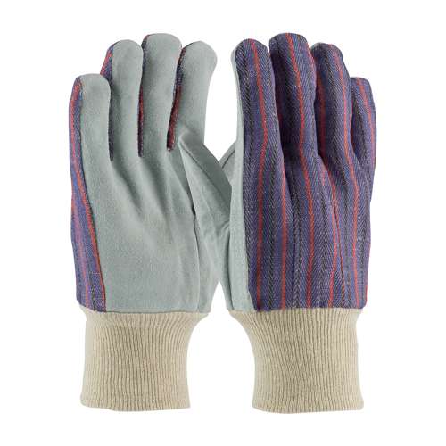 86-4104 Regular Grade Split Cowhide Leather Palm Glove with Fabric Back - Men's
