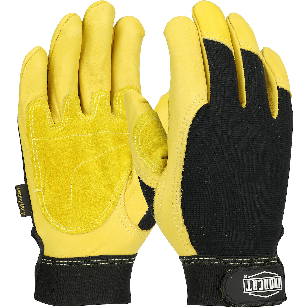 86350 Heavy Duty Top Grain Cowhide Leather Glove with Spandex Back and Reinforced Palm