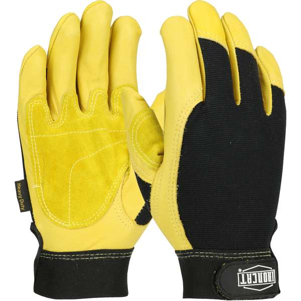 86350 Heavy Duty Top Grain Cowhide Leather Glove with Spandex Back and Reinforced Palm