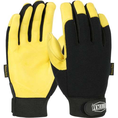 86400 Heavy Duty Top Grain Deerskin Leather Palm Glove with Spandex Back