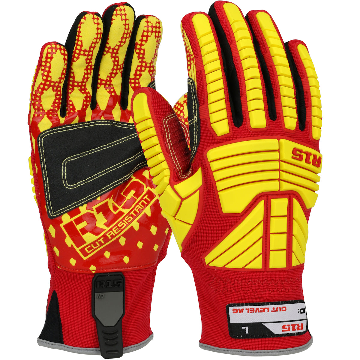 Synthetic Leather Palm with Silicone Grip and Fabric Back - TPR Impact Protection