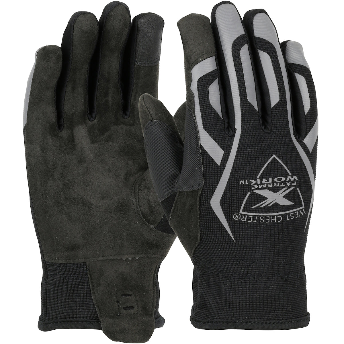 89300 ToughX Suede Palm with Fabric Back and Touchscreen Compatible Index Finger - Slip-On Cuff
