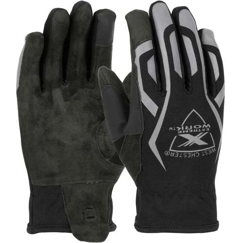 89300 ToughX Suede Palm with Fabric Back and Touchscreen Compatible Index Finger - Slip-On Cuff