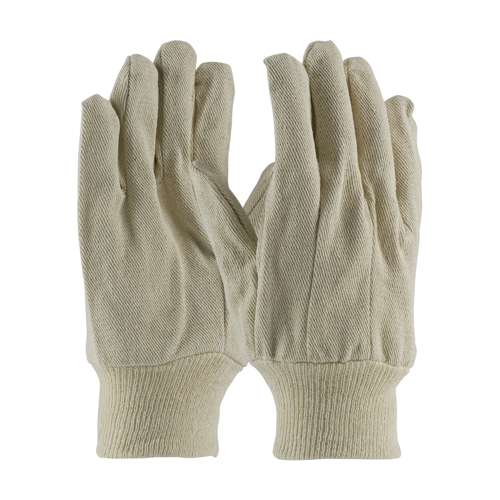 90-910I Economy Grade Cotton/Polyester Canvas Single Palm Glove - Knit Wrist
